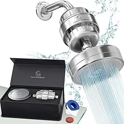 AquaHomeGroup Luxury Filtered Shower Head Set 15 Stage Shower Filter